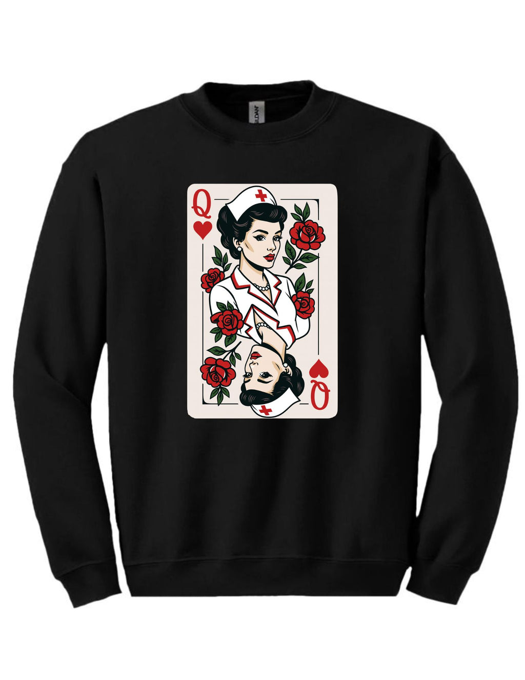 Nurse Queen of Hearts Tee and Crewneck