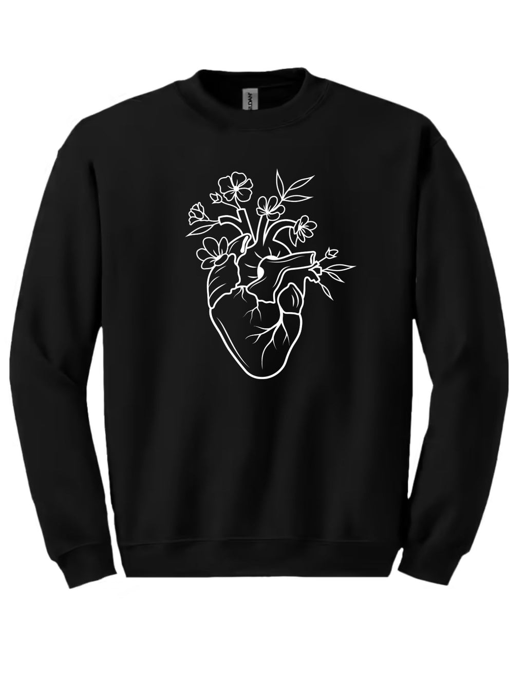 Anatomical Floral Heart Tee and Crewneck